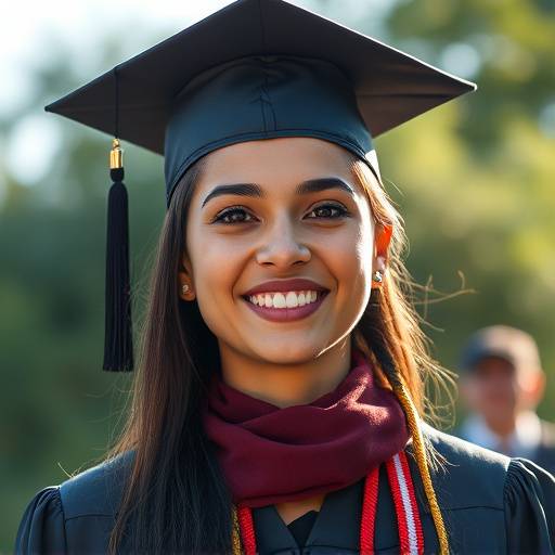 Foto de formatura de uma aluna da UFRJ.